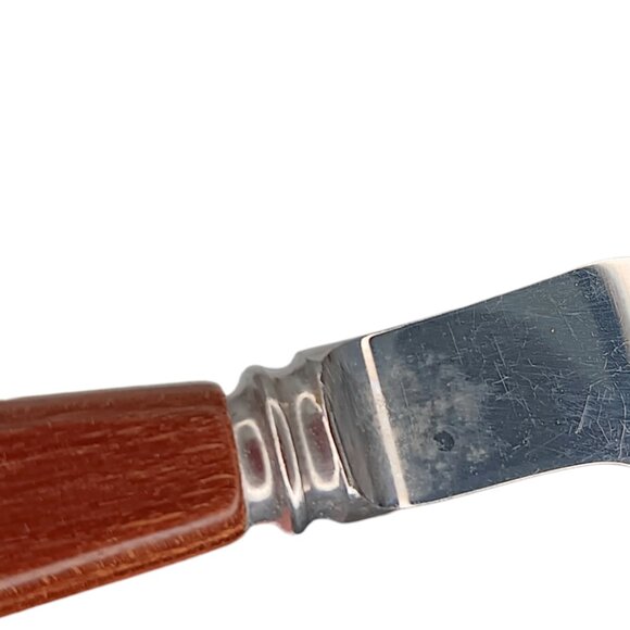 Vintage Glosswood Cutlery Tableware 6 Steak Knives 6 Forks Wood Handle & Box - Picture 11 of 14